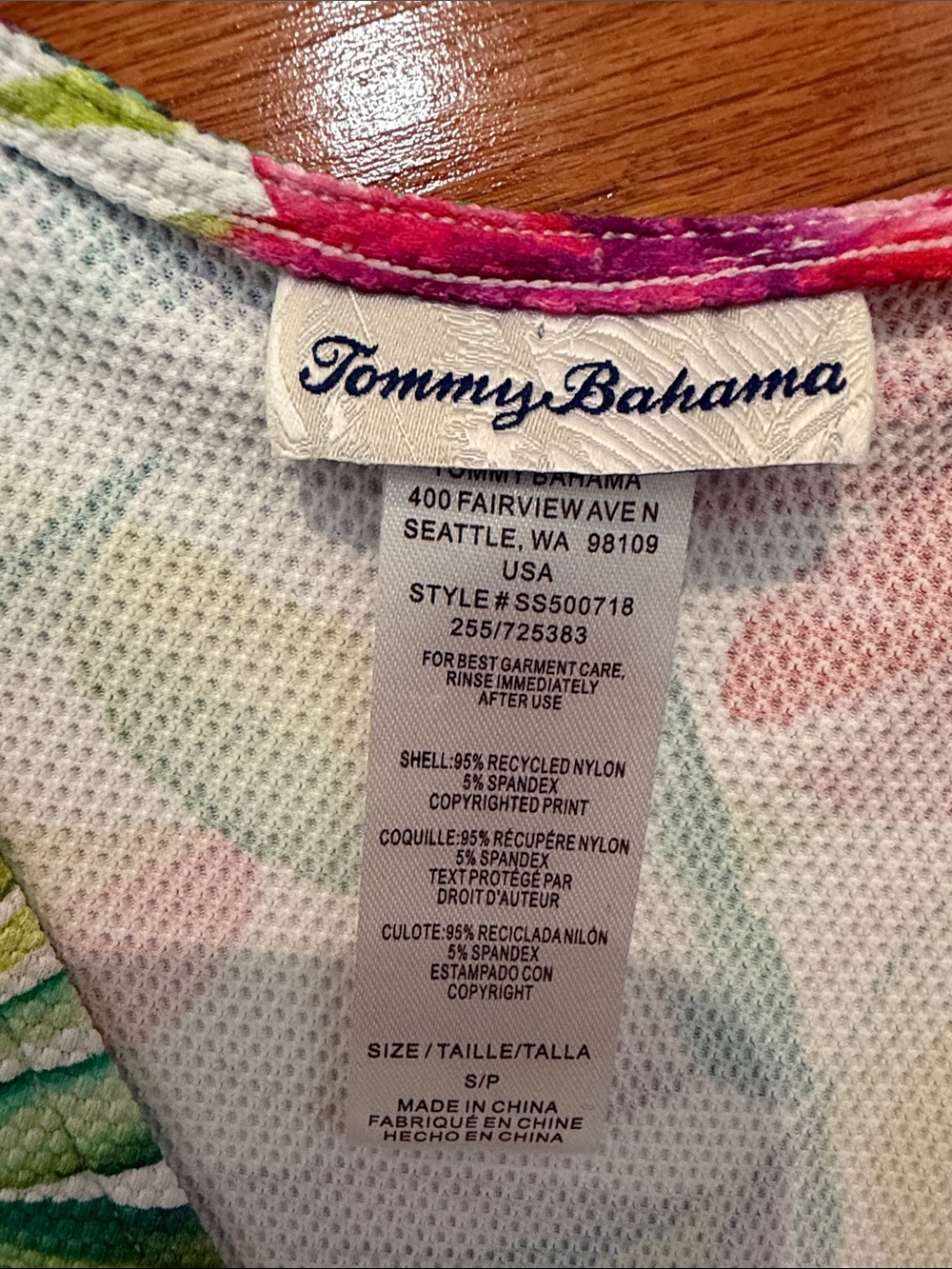 Tommy Bahama Tropical Floral Tie-Waist Romper in White, Pink & Green NWOT - Picture 2 of 6